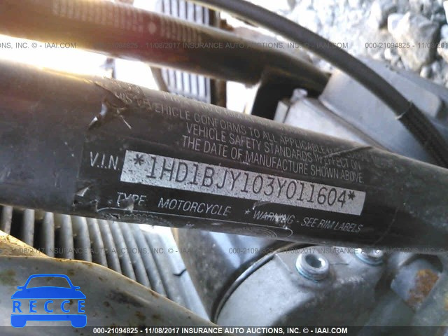 2003 HARLEY-DAVIDSON FLSTC 1HD1BJY103Y011604 image 9