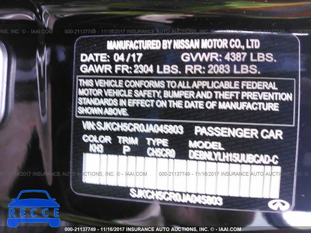 2018 INFINITI QX30 LUXURY/PREMIUM/SPORT SJKCH5CR0JA045803 image 8
