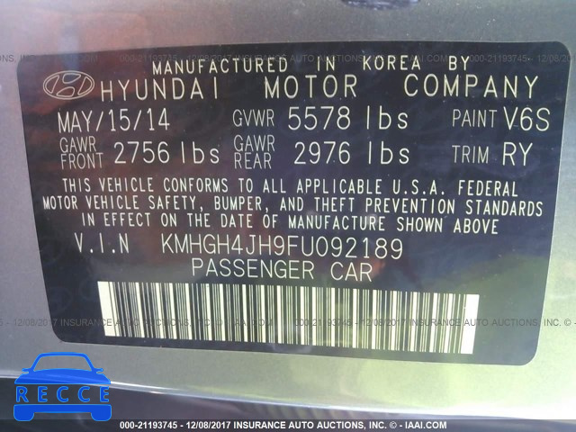 2015 HYUNDAI EQUUS SIGNATURE/ULTIMATE KMHGH4JH9FU092189 image 8