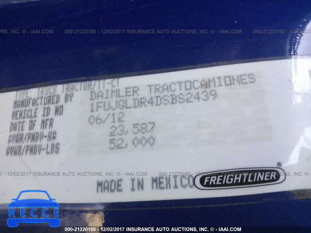 2013 FREIGHTLINER CASCADIA 125 1FUJGLDR4DSBS2439 image 9