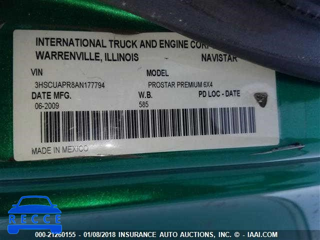 2010 INTERNATIONAL PROSTAR PREMIUM 3HSCUAPR8AN177794 зображення 9