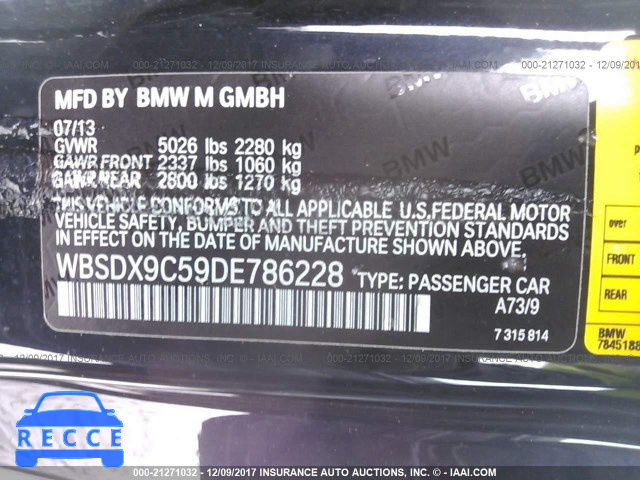 2013 BMW M3 WBSDX9C59DE786228 зображення 8
