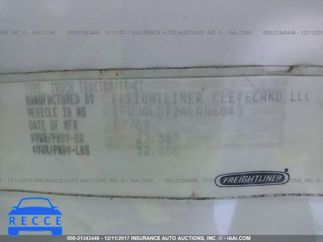 2010 FREIGHTLINER CASCADIA 125 1FUJGLDR2ALAN6043 image 9