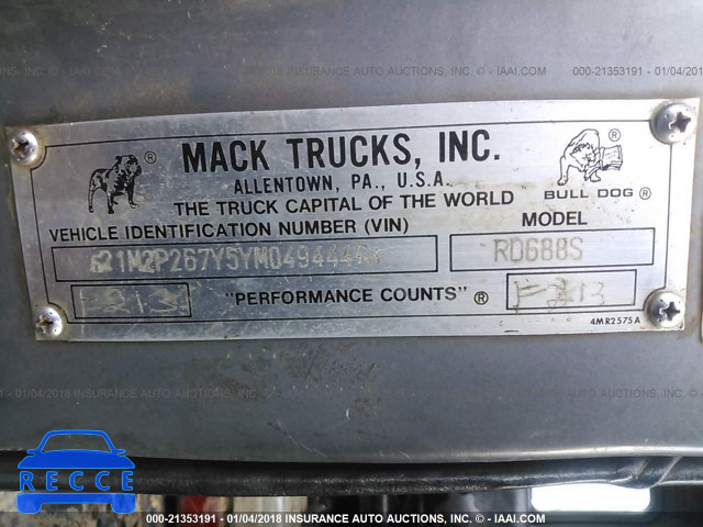 2000 MACK RD688S RD600 1M2P267Y5YM049444 зображення 9