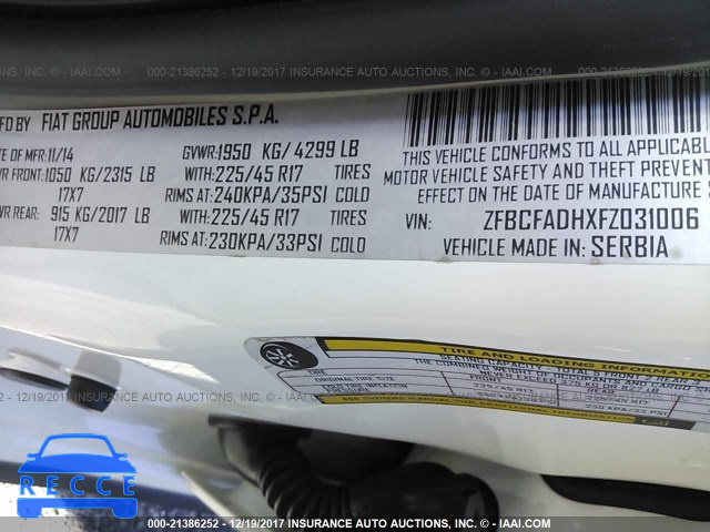2015 FIAT 500L TREKKING ZFBCFADHXFZ031006 image 8
