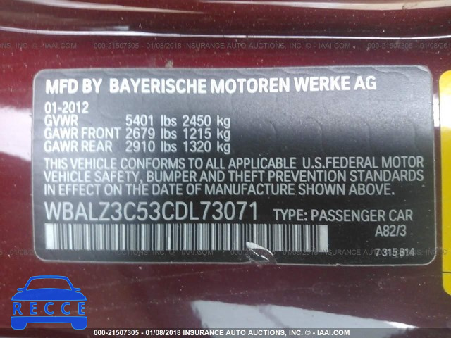 2012 BMW 650 I WBALZ3C53CDL73071 image 8