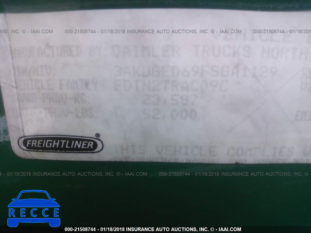 2015 FREIGHTLINER CASCADIA 125 3AKJGED69FSGA1129 image 9