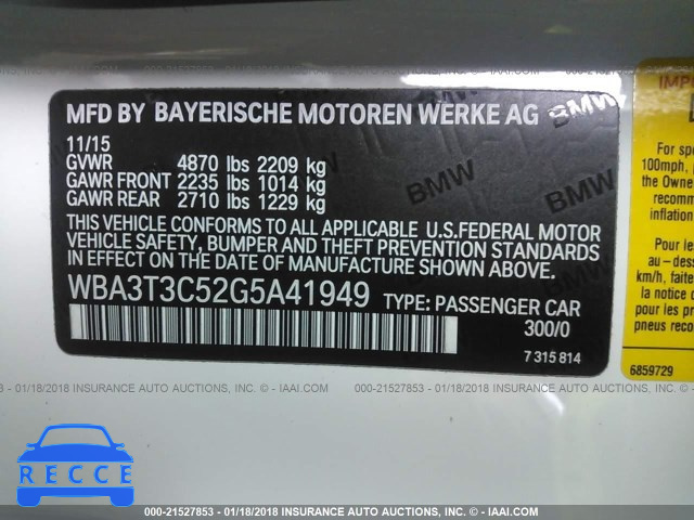 2016 BMW 435 I WBA3T3C52G5A41949 зображення 8