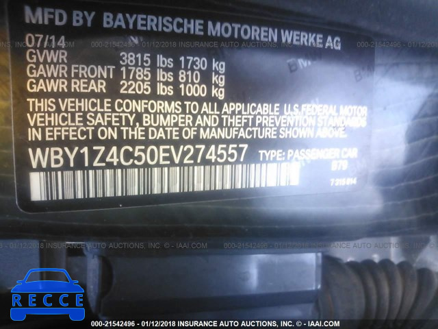 2014 BMW I3 REX WBY1Z4C50EV274557 зображення 8