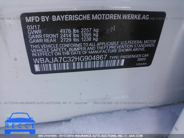2017 BMW 530 XI WBAJA7C32HG904867 Bild 8