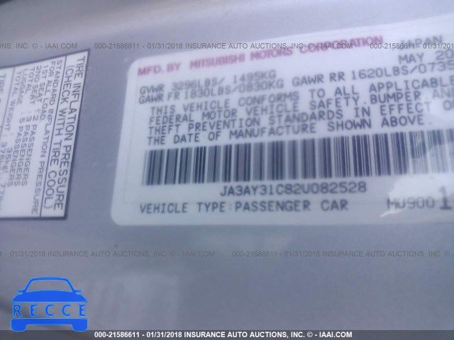 2002 MITSUBISHI MIRAGE LS JA3AY31C82U082528 image 8