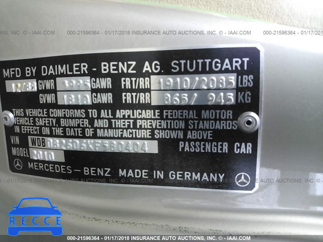 1989 MERCEDES-BENZ 190 D 2.5 WDBDB26D6KF580404 image 8