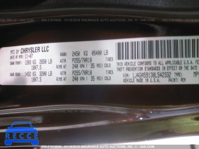 2008 JEEP WRANGLER UNLIMITE SAHARA 1J4GA59138L542332 image 8