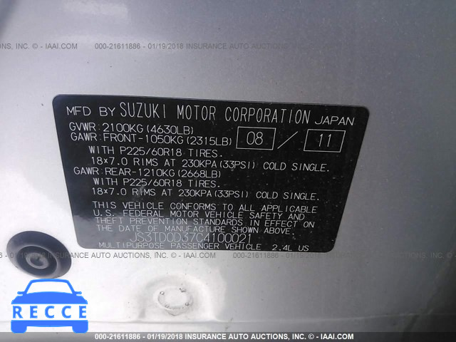 2012 SUZUKI GRAND VITARA SE JS3TD0D37C4100021 image 8