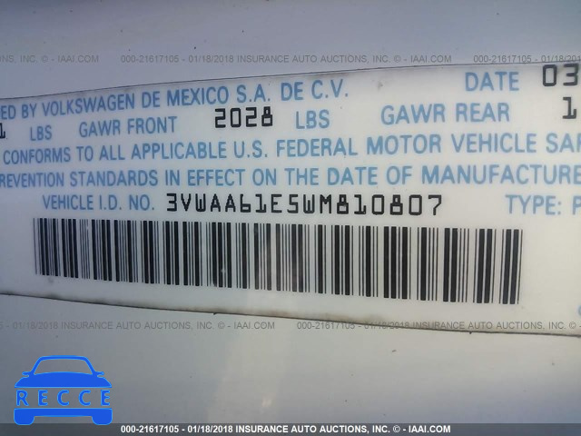 1998 VOLKSWAGEN CABRIO 3VWAA61E5WM810807 Bild 8