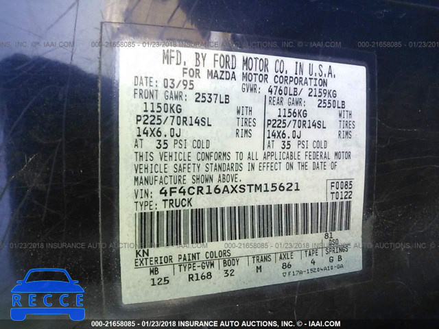 1995 MAZDA B2300 CAB PLUS 4F4CR16AXSTM15621 image 8
