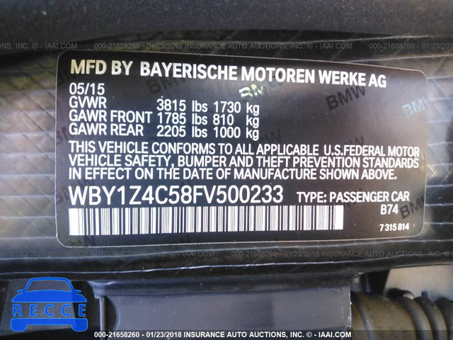 2015 BMW I3 REX WBY1Z4C58FV500233 зображення 8