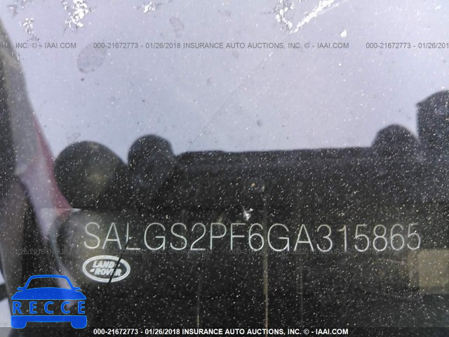 2016 LAND ROVER RANGE ROVER HSE SALGS2PF6GA315865 image 8