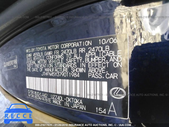 2007 LEXUS SC 430 JTHFN45Y379011984 image 8