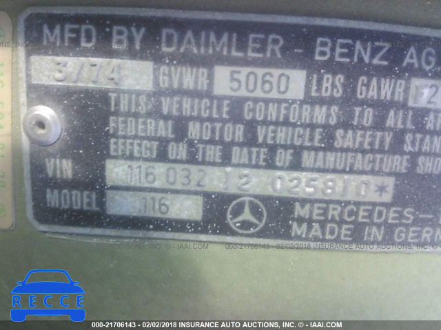 1974 MERCEDES BENZ 450SL 11603212025810 image 8