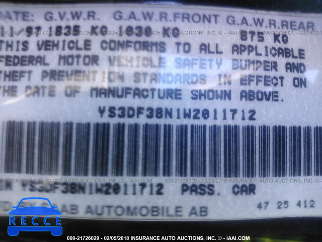 1998 SAAB 900 SE TURBO YS3DF38N1W2011712 image 8
