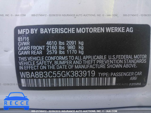 2016 BMW 340 I WBA8B3C55GK383919 зображення 8