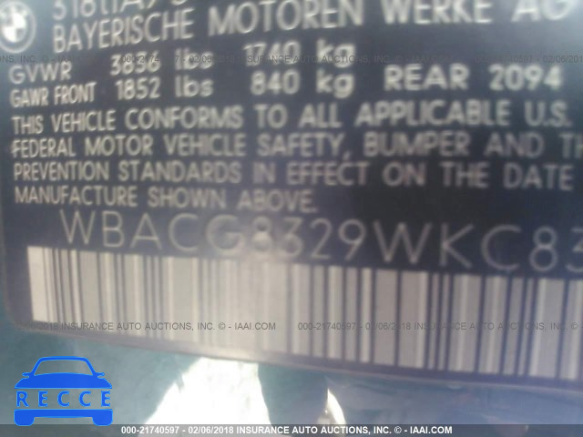 1998 BMW 318 TI AUTOMATICATIC WBACG8329WKC83578 image 8