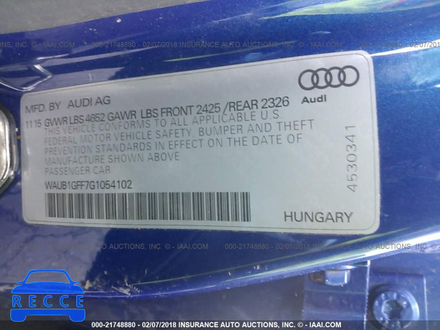 2016 AUDI S3 PREMIUM PLUS WAUB1GFF7G1054102 зображення 8