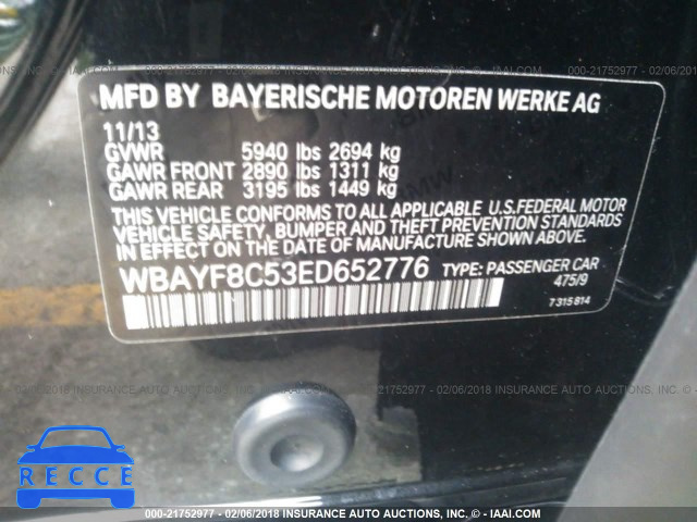 2014 BMW 750 LXI WBAYF8C53ED652776 image 8