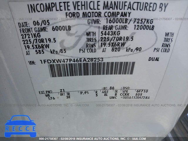 2006 FORD F450 SUPER DUTY 1FDXW47P46EA28253 image 8