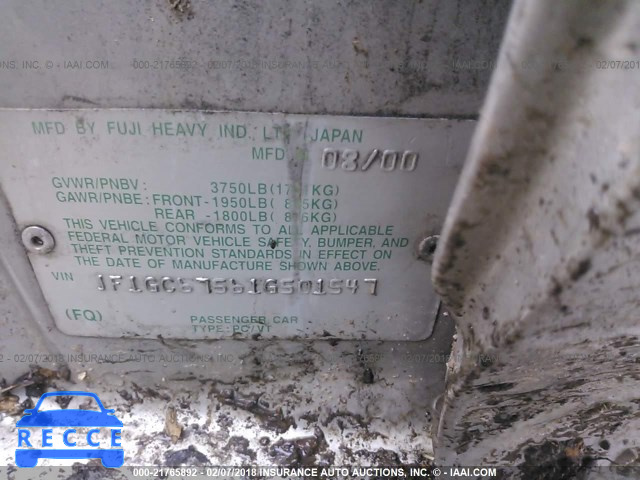 2001 SUBARU IMPREZA RS JF1GC67561G501547 image 8