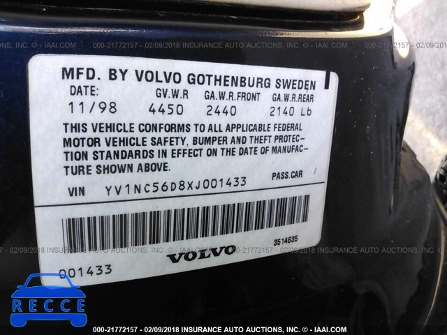 1999 VOLVO C70 TURBO YV1NC56D8XJ001433 image 8