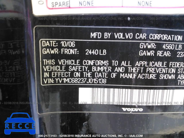 2007 VOLVO C70 T5 YV1MC68237J015138 image 8