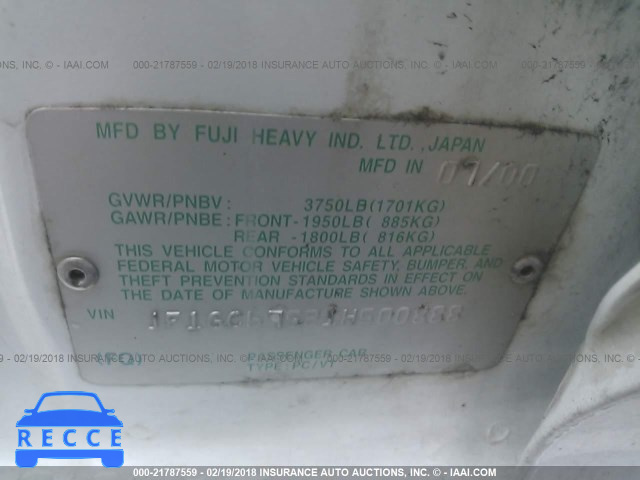2001 SUBARU IMPREZA RS JF1GC67521H500888 image 8