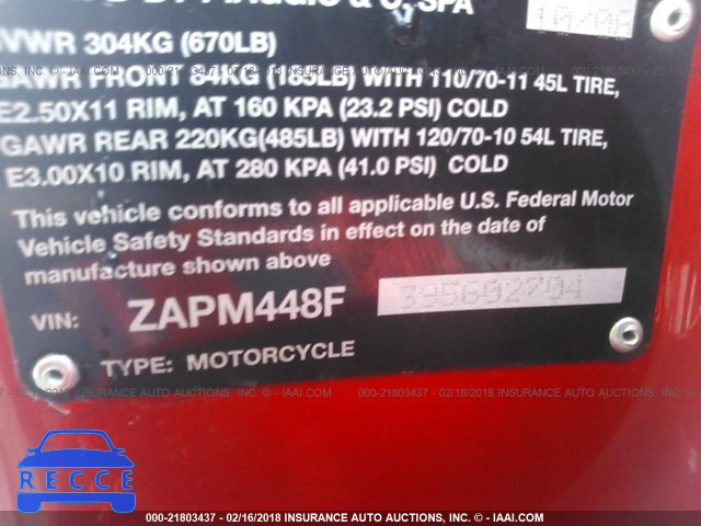 2009 VESPA LX 150 ZAPM448F395602704 image 9