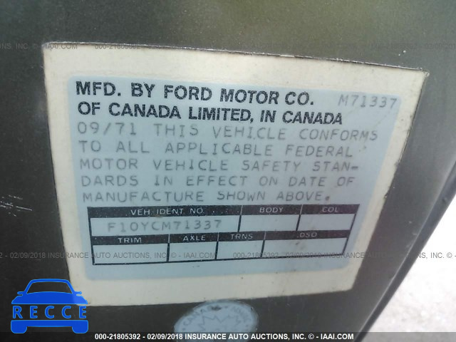 1972 FORD F100 1F0YCM71337 image 8