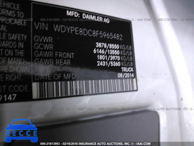 2015 FREIGHTLINER SPRINTER 2500 WDYPE8DC8F5965482 image 8