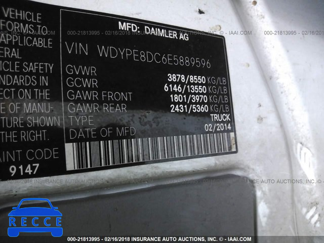 2014 FREIGHTLINER SPRINTER 2500 WDYPE8DC6E5889596 image 8
