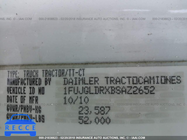 2011 FREIGHTLINER CASCADIA 125 1FUJGLDRXBSAZ2652 image 9