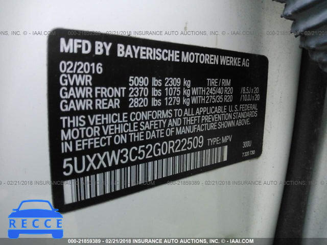 2016 BMW X4 XDRIVE28I 5UXXW3C52G0R22509 image 8
