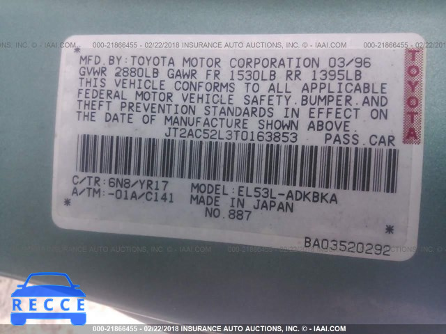 1996 TOYOTA TERCEL STD/DX JT2AC52L3T0163853 image 8