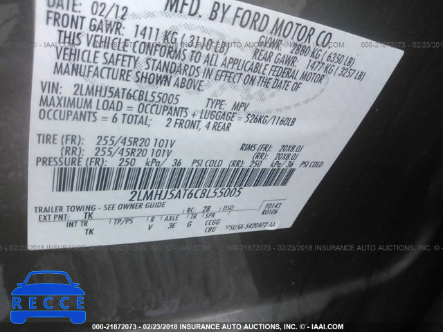 2012 LINCOLN MKT 2LMHJ5AT6CBL55005 image 8
