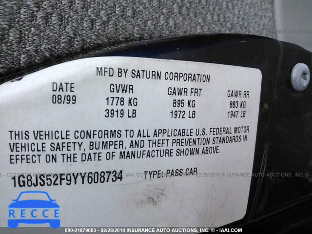 2000 SATURN LS 1G8JS52F9YY608734 image 8