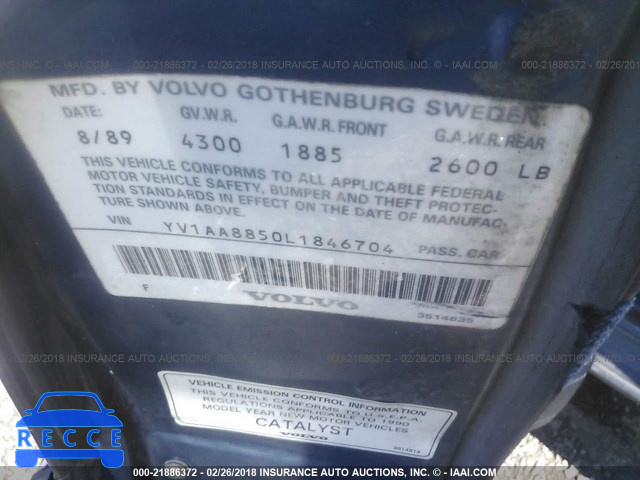 1990 VOLVO 240 DL YV1AA8850L1846704 зображення 8