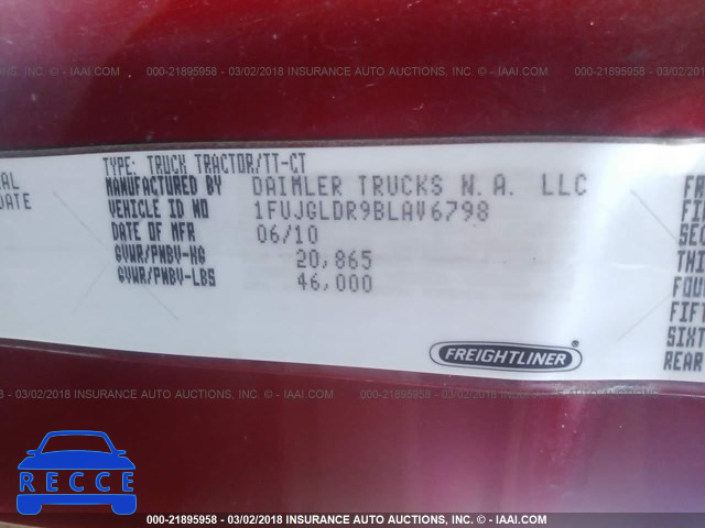 2011 FREIGHTLINER CASCADIA 125 1FUJGLDR9BLAV6798 image 9