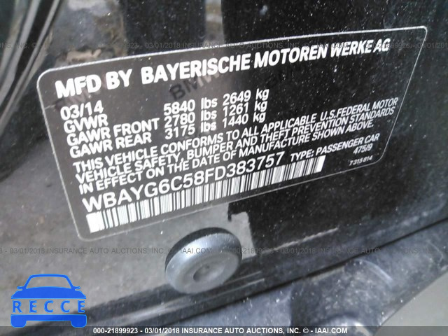 2015 BMW 740 LD/XDRIVE WBAYG6C58FD383757 зображення 8