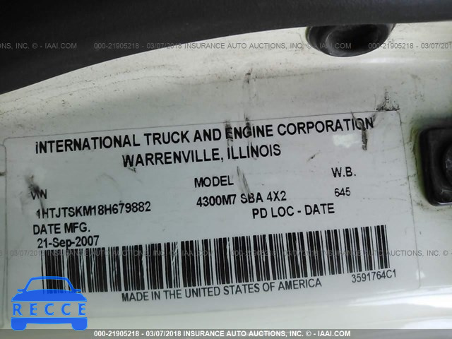 2008 INTERNATIONAL 4000 4300 1HTJTSKM18H679882 image 9