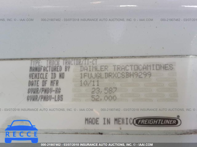 2012 FREIGHTLINER CASCADIA 125 1FUJGLDRXCSBH9299 image 9