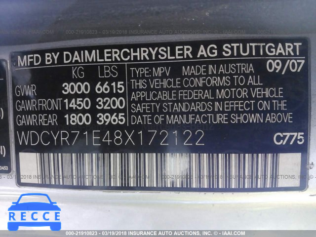 2008 MERCEDES-BENZ G 55 AMG WDCYR71E48X172122 зображення 8