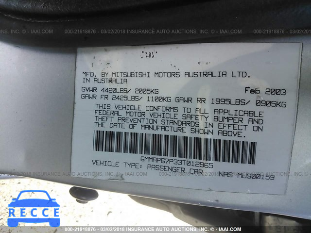 2003 MITSUBISHI DIAMANTE LS 6MMAP67P33T012965 Bild 8